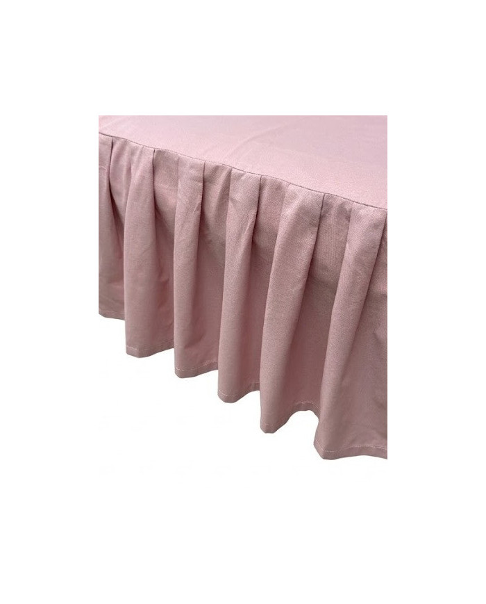 Falbanka do łóżeczka we wzorki 60x120 pudrowy róż
