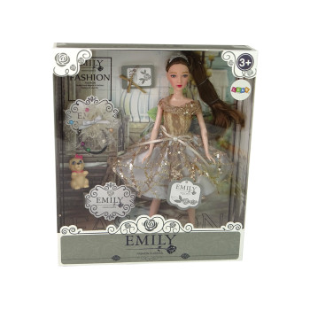 Lalka Dla Dzieci Emily z Pieskiem Długie Włosy