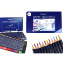 Zestaw 72 Kredek Akwarelowych Metalowy Pojemnik