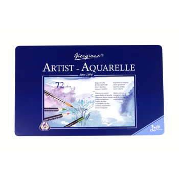 Zestaw 72 Kredek Akwarelowych Metalowy Pojemnik