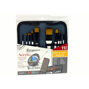 Zestaw Artysty W Piórniku Pędzle 10 Sztuk