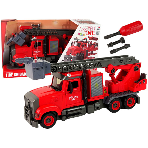 Woź Strażacki Straż Pożarna do Rozkręcania Akcesoria Czerwona