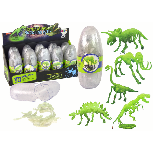 Świecący W Ciemności Szkielet 3D Dinozaury Mamut w Jajku
