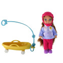 Lalki Anlily Mama Z Córką Na Sankach Zestaw Sanki