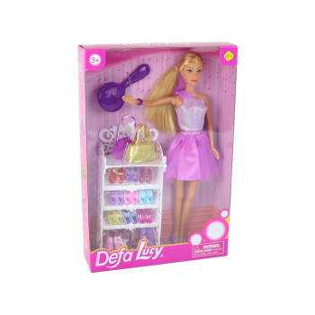 Lalka Lucy Sukienka Fioletowa Brokat Zestaw Buty