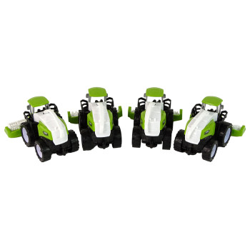 Zestaw Pojazdów Farmerskich Zielone Traktory 4 Ele