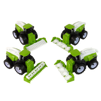 Zestaw Pojazdów Farmerskich Zielone Traktory 4 Ele