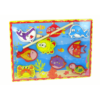 Drewniany Zestaw Do Łowienia Rybek Kolorowy Magnes