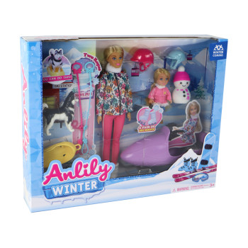 Lalka Dla Dzieci Anlily Łyżwy Pies Sporty Zimowe