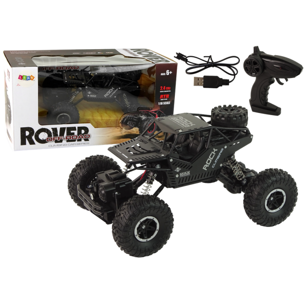 Pojazd RC Rover 1:16 Auto Czarne Zdalnie Sterowane Na Pilot