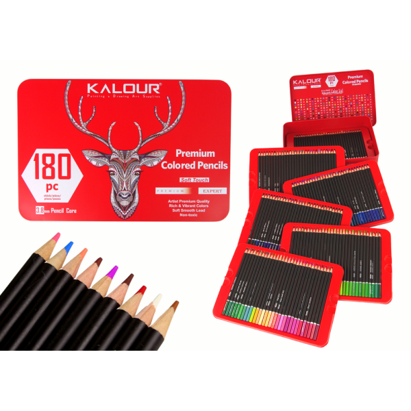 Zestaw Małego Artysty W Metalowym Pojemniku Kredki 180szt.