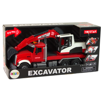 Ciężarówka Z Koparką Ciągnik Koparka Dźwięk Światła