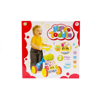 Wesoły Pchacz Hipopotam z Lusterkiem Gumowe Koła