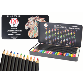 Zestaw Kredek Premium 120szt. Różne Odcienie Lista Kolorów