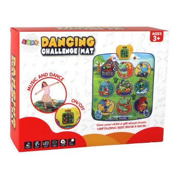 Mata Do Tańczenia Z Motywem Dinozaurów 90cm x 86cm