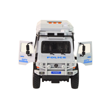 Pojazd Terenowy Policja Siwy Otwierane Drzwi Dźwięk Światła