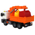 Ciężarówka Śmieciarka Z Dźwigiem Napęd Frykcyjny Dźwięki Pomarańczowa 1:16