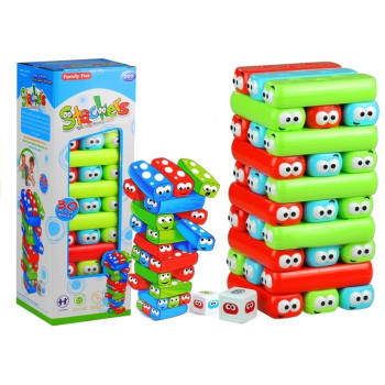 Gra Zręcznościowa Wieża Jenga z Klockami Robakami