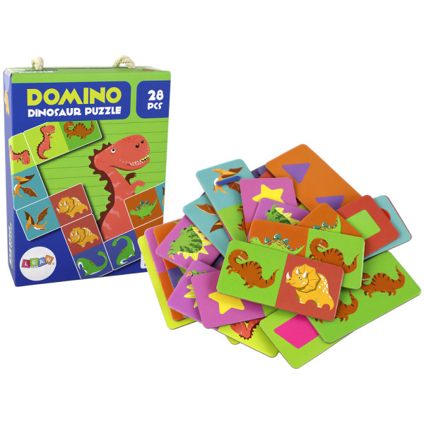 Gra Logiczna Puzzle Dwustronne Domino Dinozaury 10cm x 5cm 28 El.