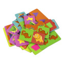Gra Logiczna Puzzle Dwustronne Domino Dinozaury 10cm x 5cm 28 El.