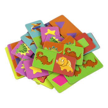 Gra Logiczna Puzzle Dwustronne Domino Dinozaury 10cm x 5cm 28 El.