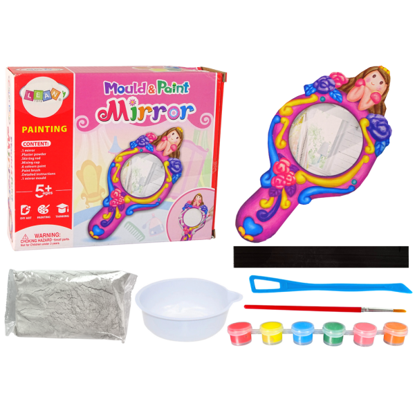 Zestaw Kreatywny Plastyczny Lusterko Forma Gips Farbki
