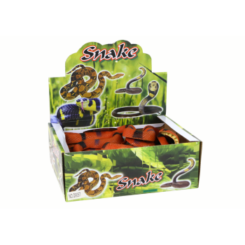 Sztuczny Gumowy Wąż Brązowy Z Czarno- Siwymi Łatkami