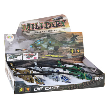 Helikopter Wojskowy Śmigłowiec Militarny Aluminiowy Mix  Dźwięk Światła