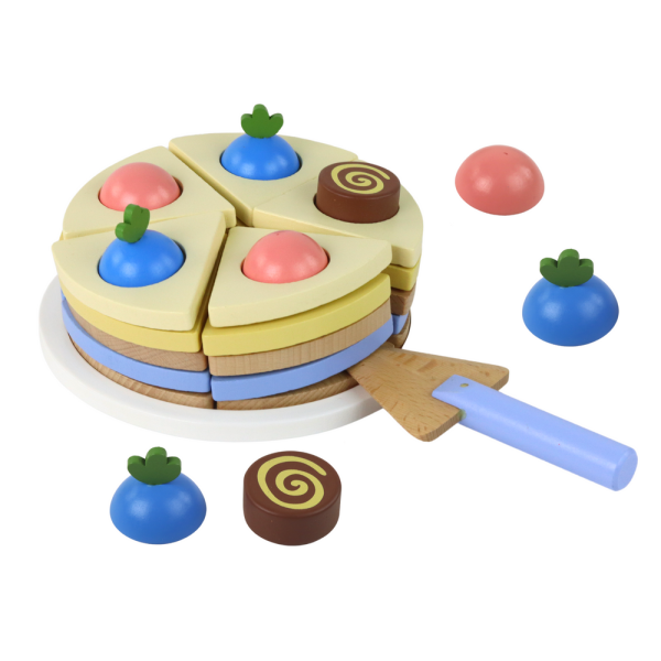 Drewniane Ciasto Tort Kawałki 8 ele.