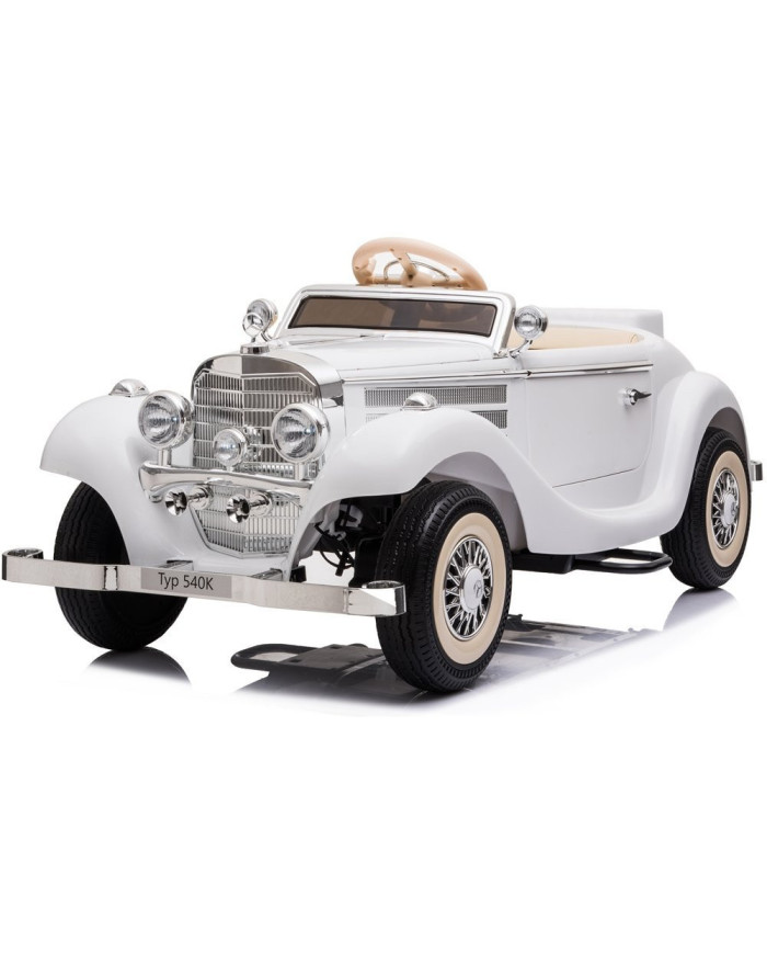 Auto Na Akumulator Mercedes Benz 540K Klasyk Premium Światła LED MP3 Biały