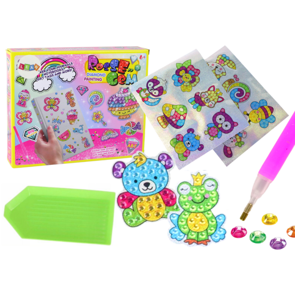 Zestaw Diamencików Do Wyklejania DIY Zwierzątka Kolorowe Naklejki