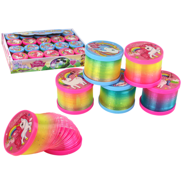 Tęczowa Sprężyna Z Efektem Świetlnym Motyw Jednorożców