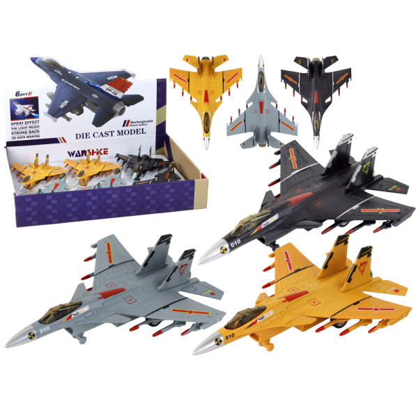 Model Samolotu Z Napędem Frykcyjnym Siwy Czarny lub Żółty