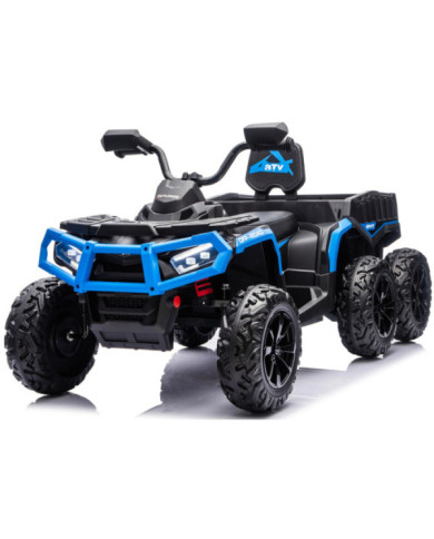 Quad Na Akumulator ATV 6 Kół Z Przyczepką JC606 24V 4x4 Niebieski