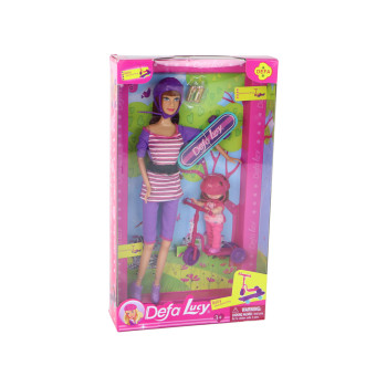 Zestaw Lalek Lucy Purpurowy Hulajnoga Deskorolka Kaski