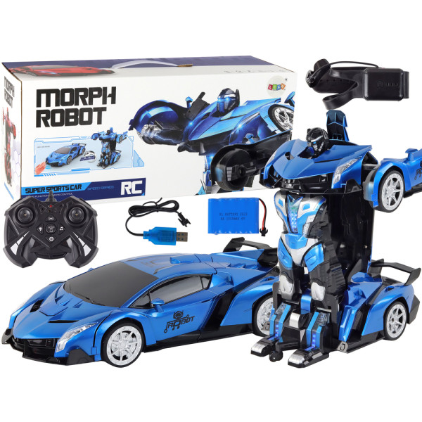 Samochód- Robot Transformacja R/C 1:10 Niebieski Sterowanie Gestami