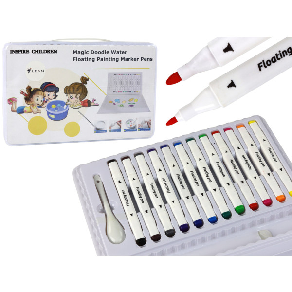 Zestaw Kolorowych Pisaków Markerów Wodnych Walizka 12 Sztuk