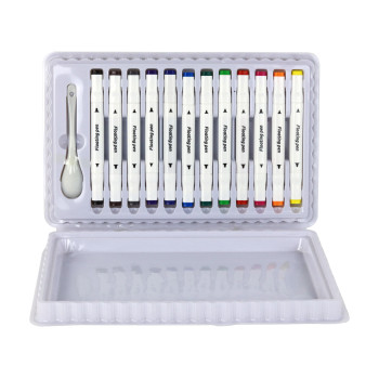 Zestaw Kolorowych Pisaków Markerów Wodnych Walizka 12 Sztuk