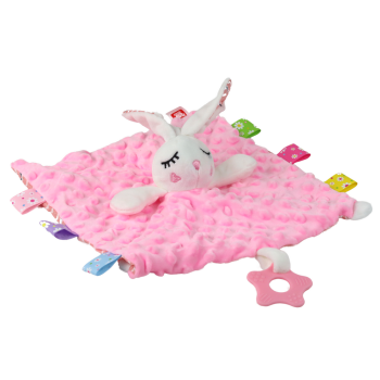 Króliczek Pluszowa Przytulanka Kocyk Wypustki Gryzak Grzechotka