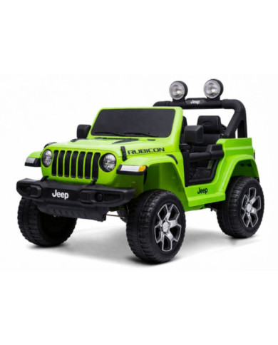 Auto na Akumulator Jeep Rubicon Światła LED MP3 Pilot 4x4 Zielony