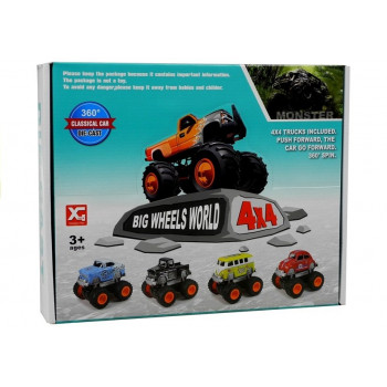 Auto 4x4 Klasyczny Model Na Dużych Kołach 4 Kolory