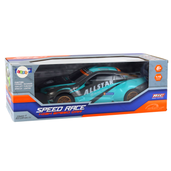 Duże Auto Sportowe Zdalnie Sterowane 1:10 Turkusowo- Czarne