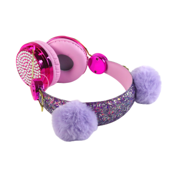 Słuchawki Przewodowe W Odcieniach Różu Uszka Regulacja Mikrofon