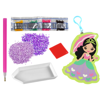 Zestaw Koralików Do Wyklejania DIY Księżniczka Brelok Kieszonka