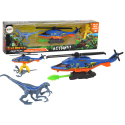 Helikopter Śmigłowiec Park Dinozaurów Zestaw Niebieski Dino Park