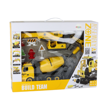 Pojazdy Budowlane Dźwięk Światła 1:12 DIY Betoniarka Dźwig Koparka