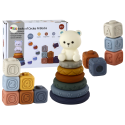 Zestaw Edukacyjny Dla Malucha Miękkie Klocki Piramidka Miś