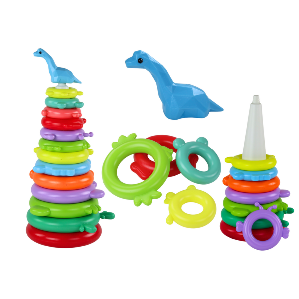 Piramidka Żyrafa Układanka 13 Kółek Kolorowa 43cm x 18cm x 18cm