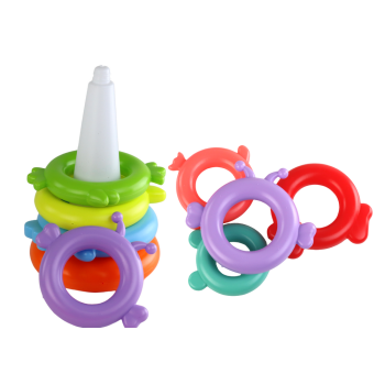 Piramidka Jednorożec Układanka 8 Kółek Kolorowa 29cm x 14cm x 14cm