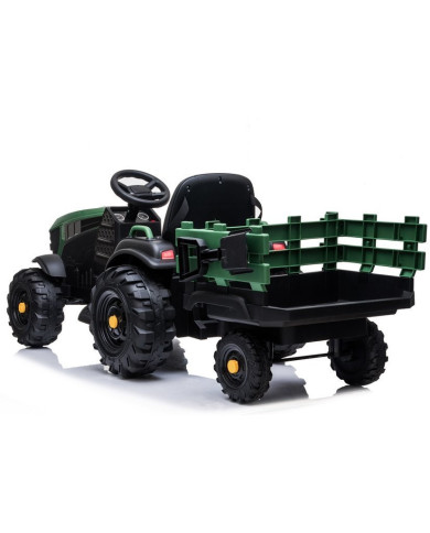 Traktor z Przyczepą na akumulator BDM0925 Zielony Wojskowy